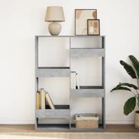 Boekenkast 100x33x155,5 cm bewerkt hout betongrijs - thumbnail