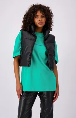 Black Bananas Faux Leather Bodywarmer Dames Zwart - Maat M - Kleur: Zwart | Soccerfanshop Black Bananas Faux Leather Bodywarmer Dames Zwart - Maat M - Kleur: Zwart | Soccerfanshop