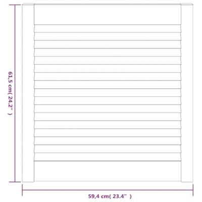 Louvredeur 61,5x59,4 cm massief grenenhout