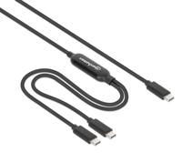 Manhattan Dual USB-C Ladekabel 100 W schwarz - Kabel - Digital/Daten (355810) - thumbnail