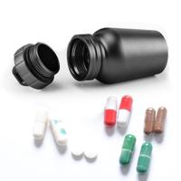 Aluminium legering waterdichte EHBO pil fles (zwart) - thumbnail