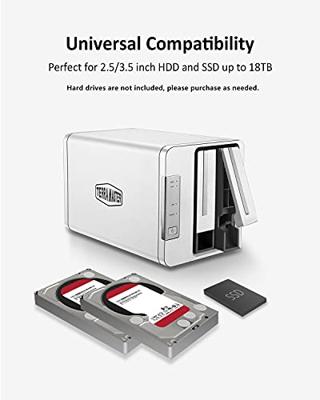 TERRAMASTER D2-310 USB Type C Externe harde schijf RAID-behuizing USB3.1 (Gen1, 5Gbps) 2-Bay RAID-opslagondersteuning RAID 0/1/ Single (schijfloos)