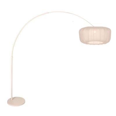 Steinhauer Booglamp zandbruinVela Lino met crème kap Ø60cm - 4678CR