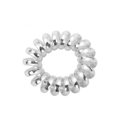 10 stuks Multicolor elastische haar bands spiraalvorm paardenstaart haar banden rubber band haar touw telefoon draad haaraccessoires (zilver)