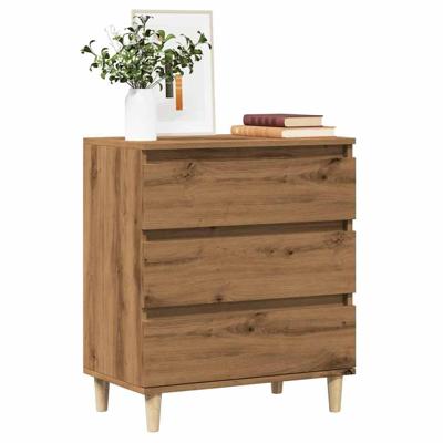 Dressoir 60x35x70 cm bewerkt hout artisanaal eikenkleur