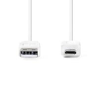 Nedis USB-Kabel | USB-A Male naar USB Micro-B Male | 480 Mbps | 1 m | 1 stuks - CCGP60410WT10 CCGP60410WT10 - thumbnail