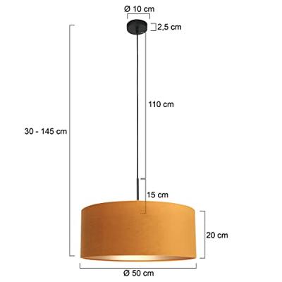 Steinhauer Hanglamp Sparkled light 8158zw zwart gouden kap