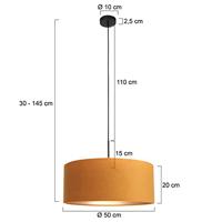 Steinhauer Hanglamp Sparkled light 8158zw zwart gouden kap - thumbnail