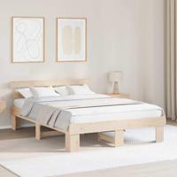 Bedframe met hoofdeinde Bruin 150 x 200 cm Massief grenenhout - thumbnail