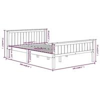 Bedframe massief grenenhout donkerbruin 160x200 cm - thumbnail