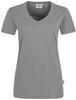 Hakro 181 Women's V-neck shirt MIKRALINAR® - Titanium - 5XL - thumbnail