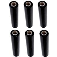 Basic Handwikkelfolie 50cm x 300m 20mu zwart 6 rollen - thumbnail