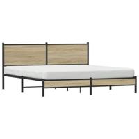 Bedframe zonder matras metaal sonoma eikenkleurig 183x213 cm - thumbnail