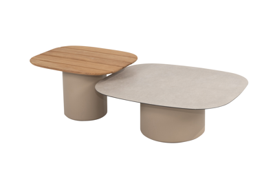 Koffietafel Demi Bruin Latte 4SO Set 2 stuks Tafel Buiten Tuintafel Salontafel Loungetafel 4 Seasons