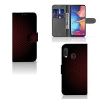 Samsung Galaxy A20e Telefoon Hoesje Geruit Rood - thumbnail