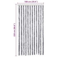 VidaXL Vliegengordijn 100x220 cm chenille grijs en wit - thumbnail
