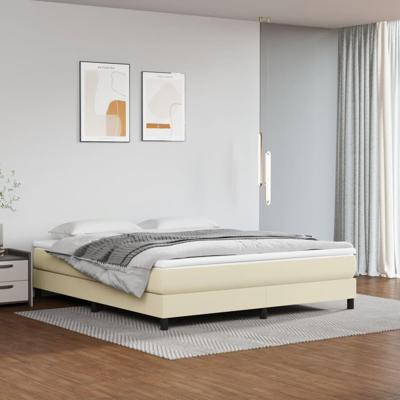 Bedframe kunstleer crèmekleurig 180x200 cm
