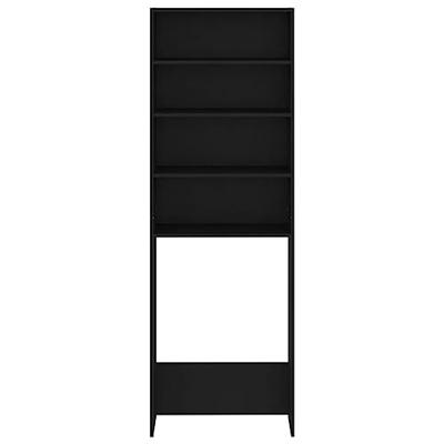 Wasmachinekast 64x24x190 cm zwart - thumbnail