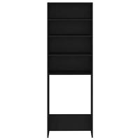 Wasmachinekast 64x24x190 cm zwart - thumbnail