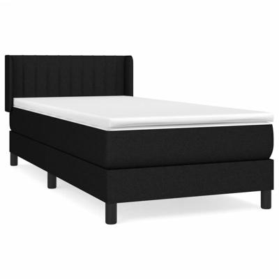 Boxspring met matras stof zwart 90x200 cm