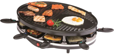 DOMO DO9038G Raclette apparaat 8 personen - Zwart DOMO DO9038G Raclette apparaat 8 personen - Zwart