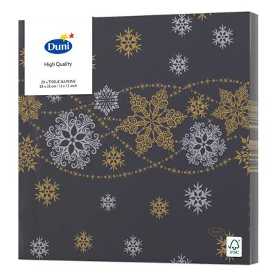 Duni servetten snow black 33X33cm