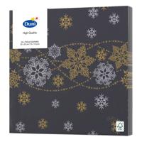 Duni servetten snow black 33X33cm - thumbnail