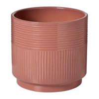 Bloempot lijnen - roze - ø19x17 cm - thumbnail