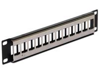 DeLOCK 10" Keystone Patch Panel 12 Port metal black patchpaneel - thumbnail