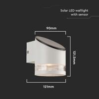V-TAC VT-1140 23014 Wandlamp op zonne-energie 0.88 W Lichtkleur (naam): Warmwit - thumbnail