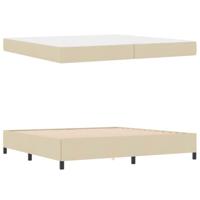 Boxspring bed Crème, Zwart 200 x 200 cm Stof, Engineered Hout - thumbnail