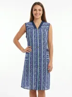 Ma Flodder jasschort Blauw - Bloemetjes print - thumbnail