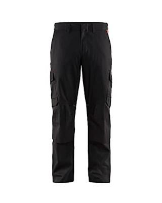Blåkläder Industrie werkbroek stretch met kniezakken 14481832 | Zwart/Rood | Maat 54 - 7330509760529