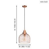Eglo HanglampStraiton 28cm 28cm roodkoper - 49738 - thumbnail