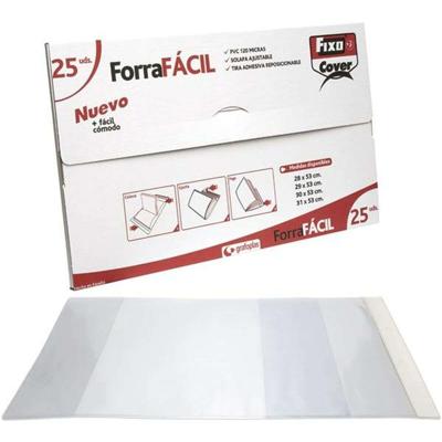 Zelfklevende boekomslag Grafoplas Verstelbaar Revers Transparant PVC 25 Onderdelen 28 x 53 cm