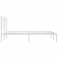 Bedframe met hoofdbord metaal wit 140x190 cm - thumbnail