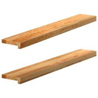 VidaXL Vensterbanken 2 st 100x15x2 cm massief eikenhout lichtbruin - thumbnail