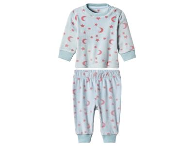 lupilu Velours baby pyjama (Blauw, 74/80)