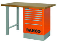 Bahco Werkbank | heavy-duty | met MDF werkblad | ladeblok | 6 lades | 2 poten | rood | 1800 mm x 750 mm x 1030 mm - 1495K6CRDWB18TD - thumbnail