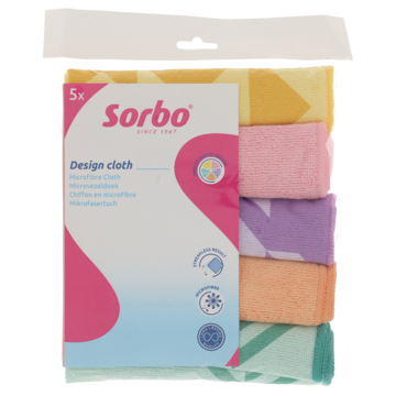 Sorbo Microvezeldoek pastel prints 5st