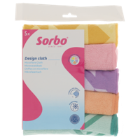 Sorbo Microvezeldoek pastel prints 5st - thumbnail