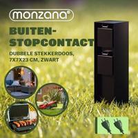 Tuinstopcontact zwart 2-polige stekker 23x7x7cm - thumbnail