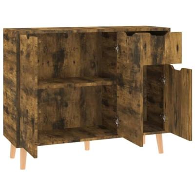 Dressoir 90x30x72 cm bewerkt hout gerookt eikenkleurig