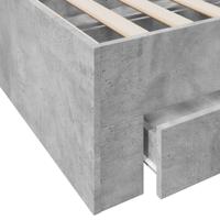 Bedframe met lades bewerkt hout betongrijs 90x200 cm - thumbnail