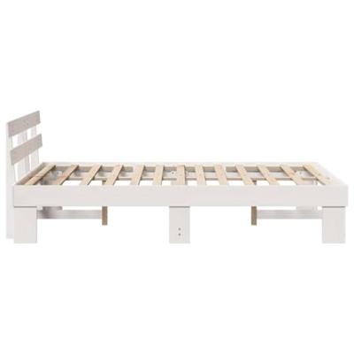 Bedframe met hoofdeinde Wit 120 x 190 cm Massief grenenhout