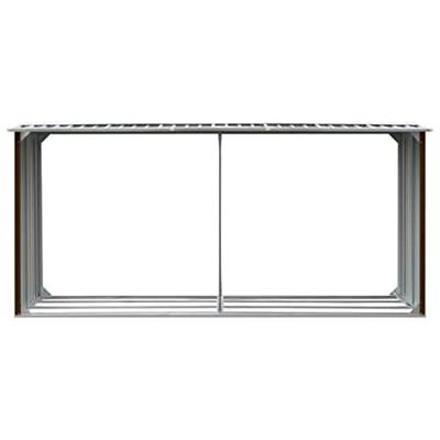 Haardhoutschuur 330x92x153 cm gegalvaniseerd staal bruin