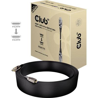 club3D CAC-1391 HDMI-kabel HDMI Aansluitkabel HDMI-A-stekker, HDMI-A-stekker 50.00 m Zwart 4K UHD, Halogeenvrij, Vlambestendig