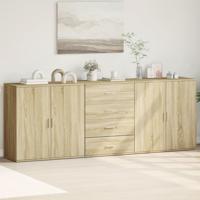 Dressoirs 3 st bewerkt hout sonoma eiken - thumbnail