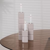 By-Boo Kaarshouder 'Cube' Set van 3 stuks, kleur Taupe - thumbnail