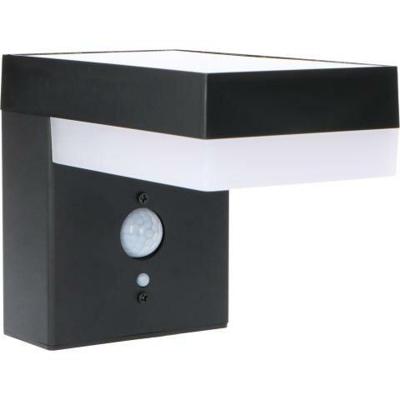 LED's Light RVS Solar LED Muurlamp met Bewegingssensor - Draadloos - Vierkant - 3 standen - Zwart